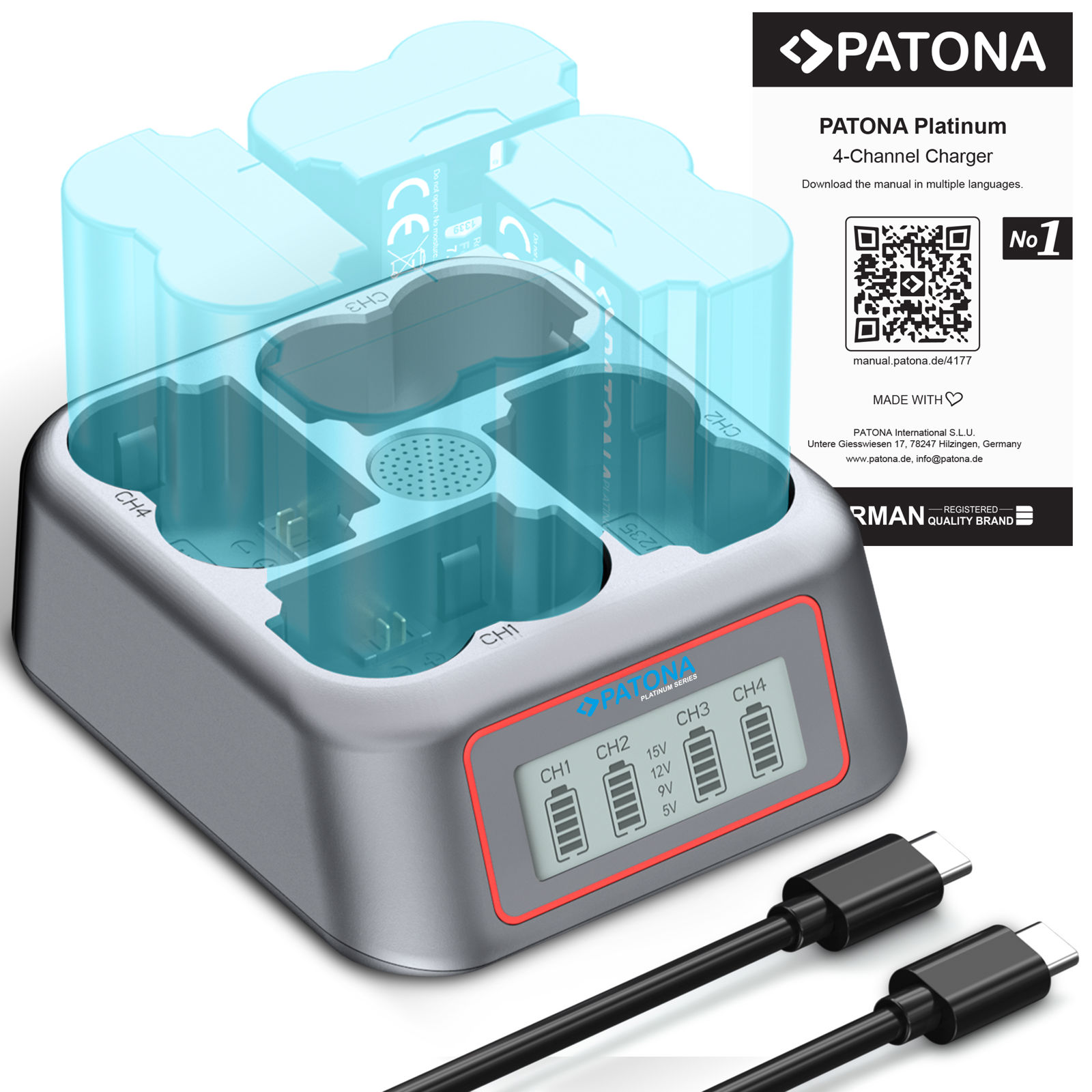 Patona punjač USB-C PD QC 4-Port Fast Charger Platinum za Fujifilm Fuji NP-W235 (4177)