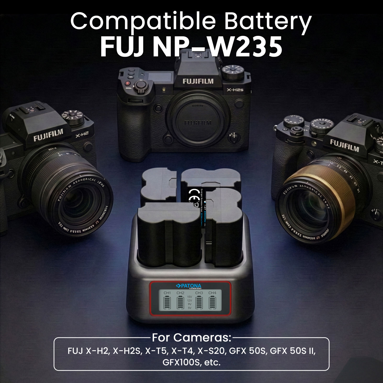 Patona punjač USB-C PD QC 4-Port Fast Charger Platinum za Fujifilm Fuji NP-W235 (4177)