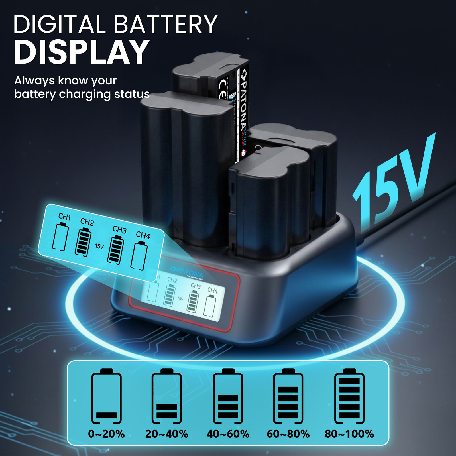 Patona punjač USB-C PD QC 4-Port Fast Charger Platinum za Fujifilm Fuji NP-W235 (4177)