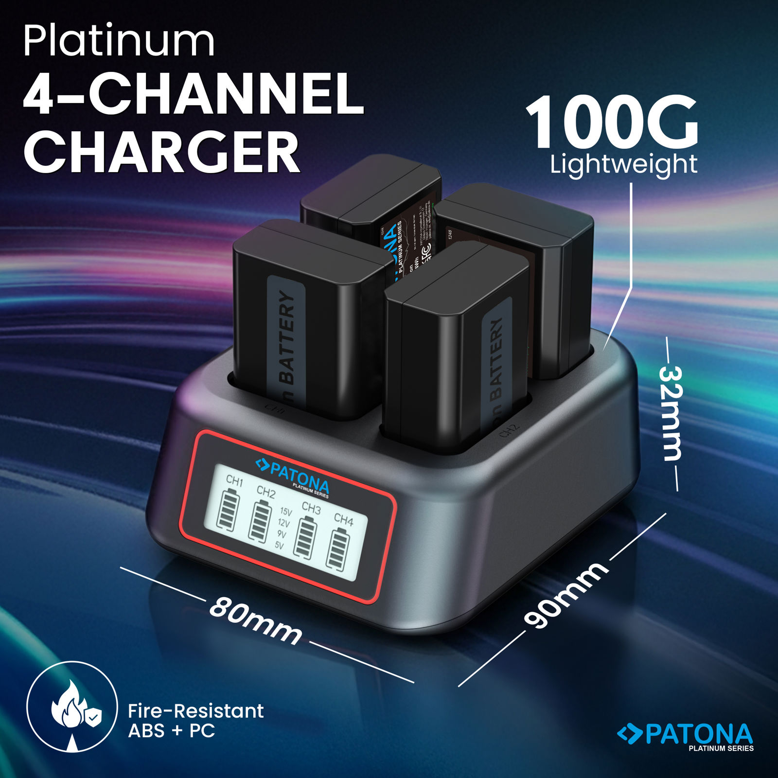 Patona punjač USB-C PD QC 4-Port Fast Charger Platinum za Sony NP-FW50 (4154)