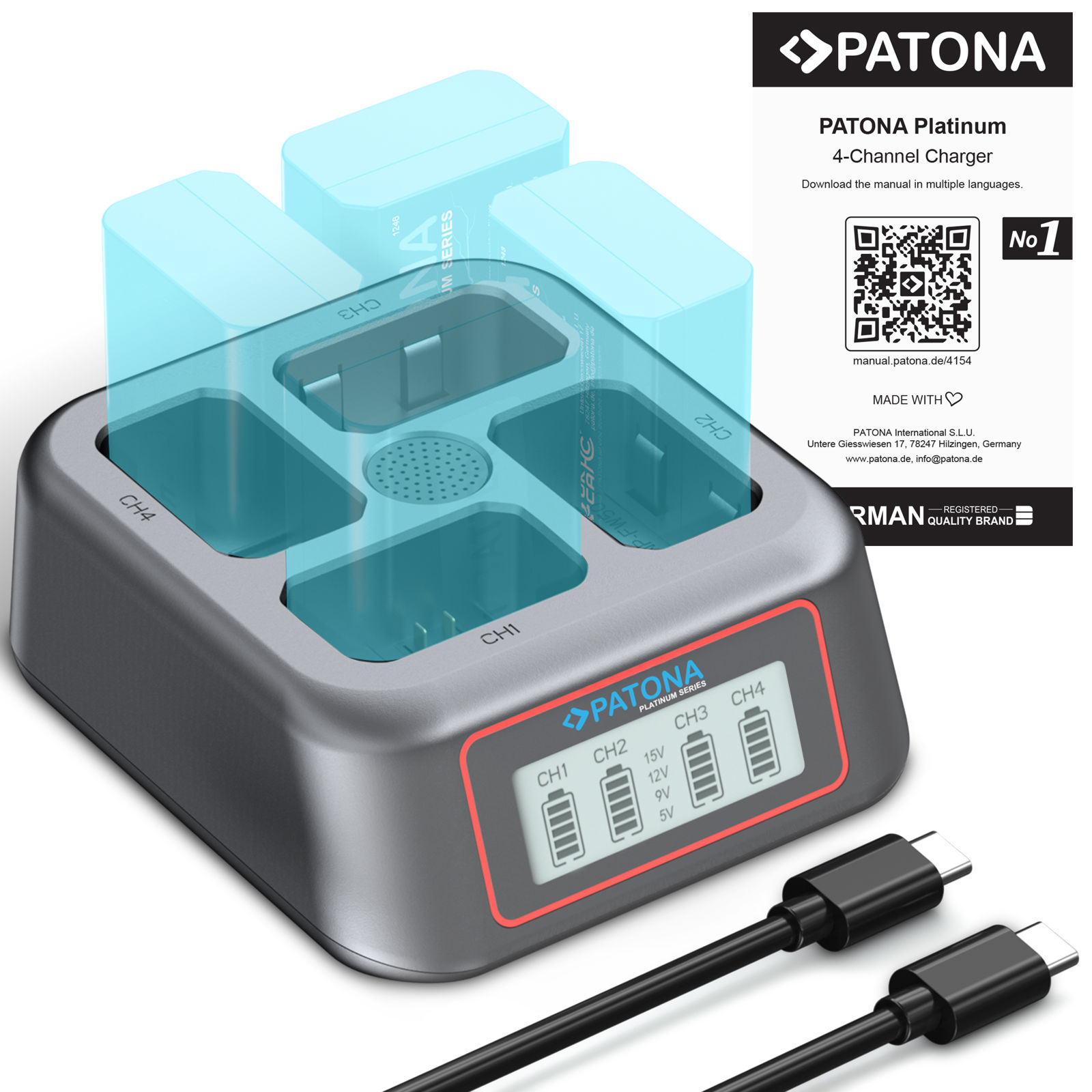 Patona punjač USB-C PD QC 4-Port Fast Charger Platinum za Sony NP-FW50 (4154)