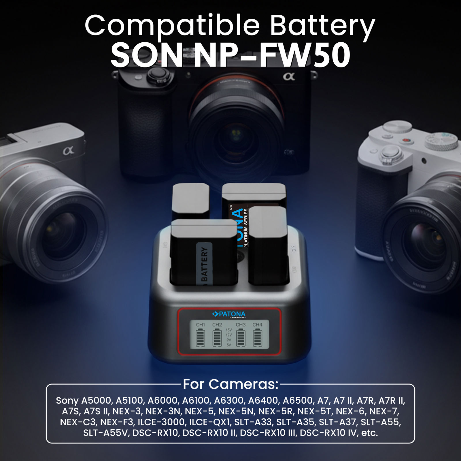 Patona punjač USB-C PD QC 4-Port Fast Charger Platinum za Sony NP-FW50 (4154)