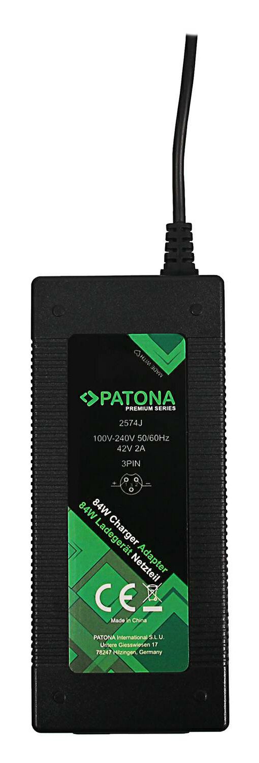 Patona punjač za E-Scooter Premium Power Supply 42V 2A 3-pin for 36V E-Scooter Roller Skateboard E-Bike