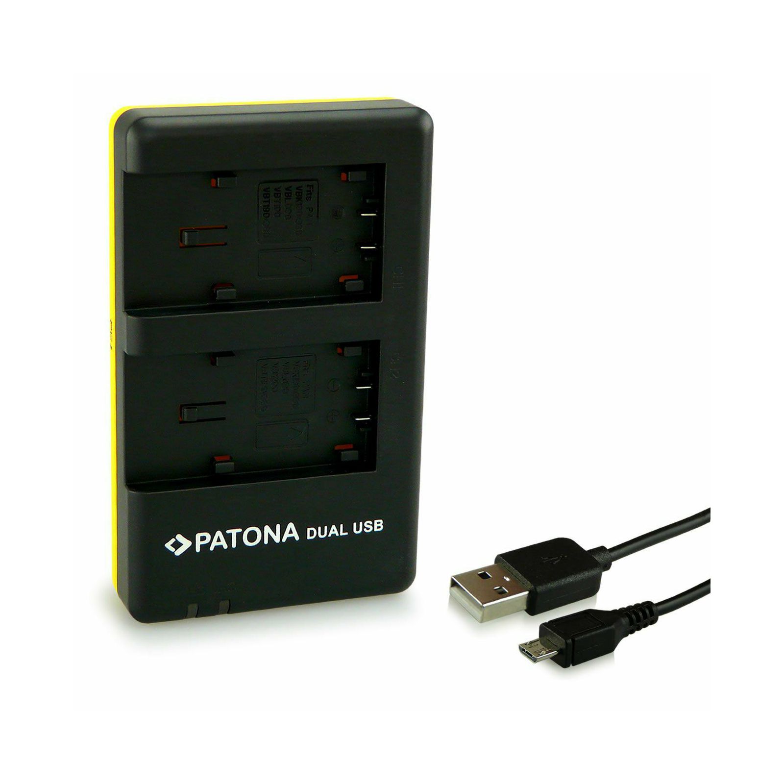 Patona punjač za Panasonic VW-VBT190 bateriju Dual Quick-Charger (VBT190, VBT-190, VBT-190 E-K, VBT190EK, VBT380, VBT-380, VBT-380 E-K, VBT380EK, HC-V757)