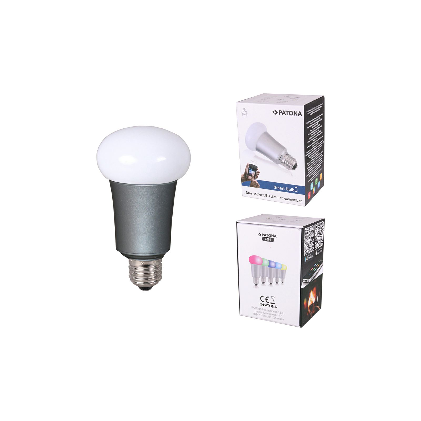 Patona Smart LED E27 Color changing Bluetooth 7W 110x60mm 1955lm 2700K 230V/50-60Hz A+ iOS Android