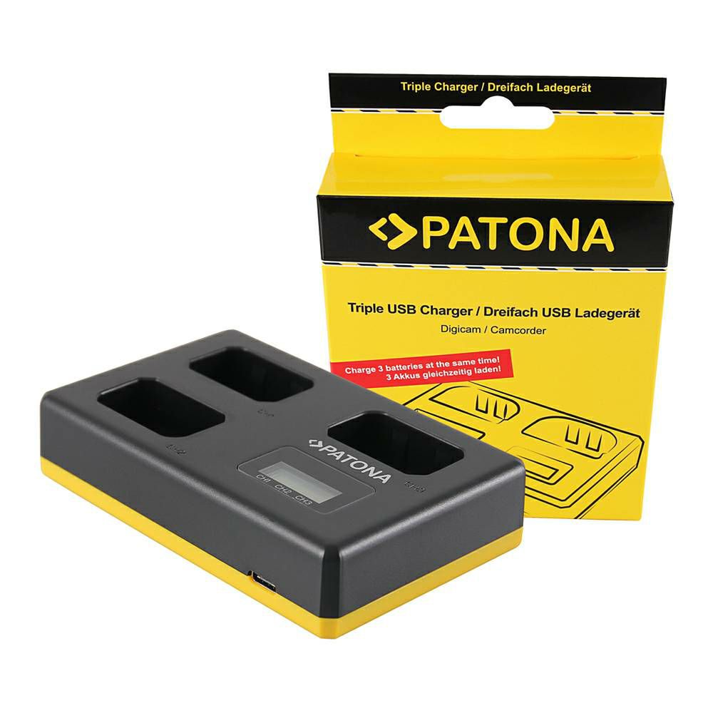 Patona USB LCD Triple Charger punjač za Sony NP-FW50 NPFW50 NEX-C3 NEX-7 NEX-7B NEX-7C NEX-7K NEX-C3 Alpha 7 5000 5100 6000 A33 A55 A35 A37 ILCE QX1 NEX-3N NEX-5R NEX-6 NEX-F3 Cyber-shot RSC-RX10