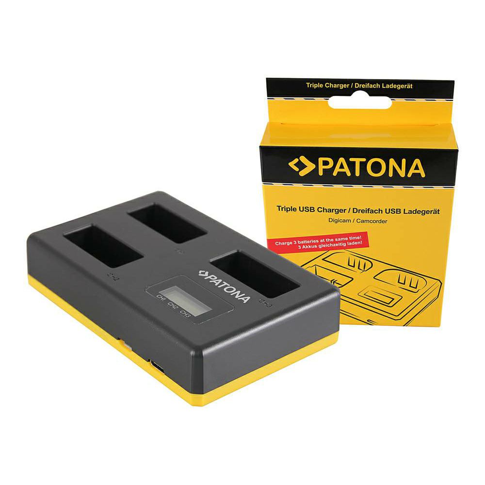 Patona USB LCD Triple Charger punjač za Canon LP-E17 EOS 800D, 760D, 750D, Kiss X8i, Rebel, Rebel T6i, Rebel T6s, T6i, T6s