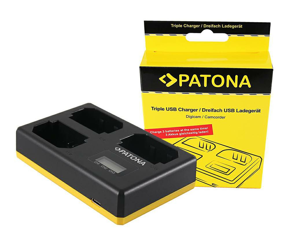 Patona USB LCD Triple Charger punjač za Sony NP-FZ100 Alpha a9, a7R III, a7 III, a7M3