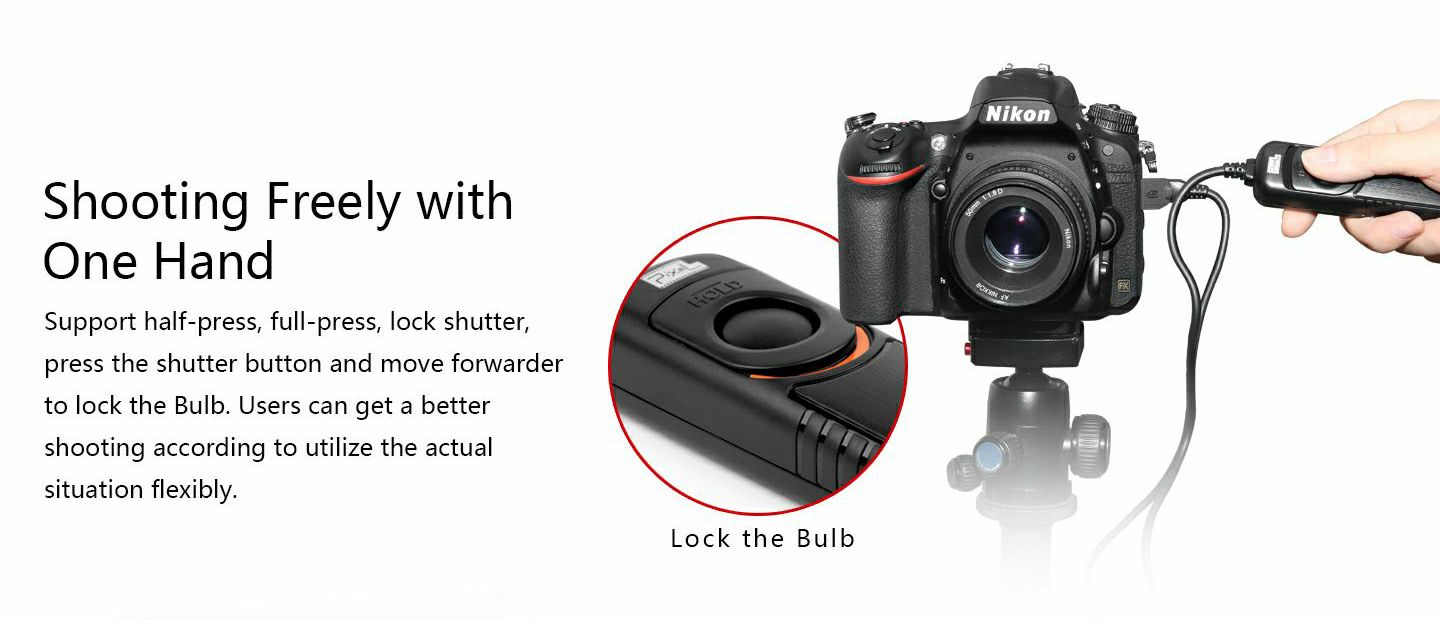 Pixel RC-201 DC0 (N1) žičani daljinski okidač za fotoaparat Nikon D850, D810, D5, D500, D800, D300, D700, D200, D4, D4s, D3s, D3, D2, D1 Shutter Release Cord Wired Remote Control