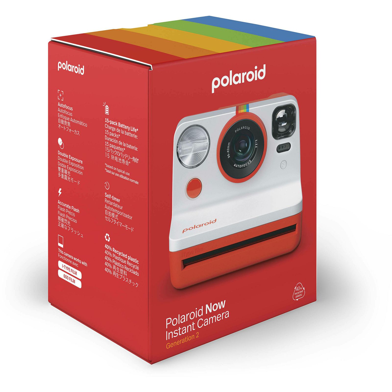 Polaroid Originals Now 2 Red crveni instant fotoaparat s trenutnim ispisom fotografije (009074)