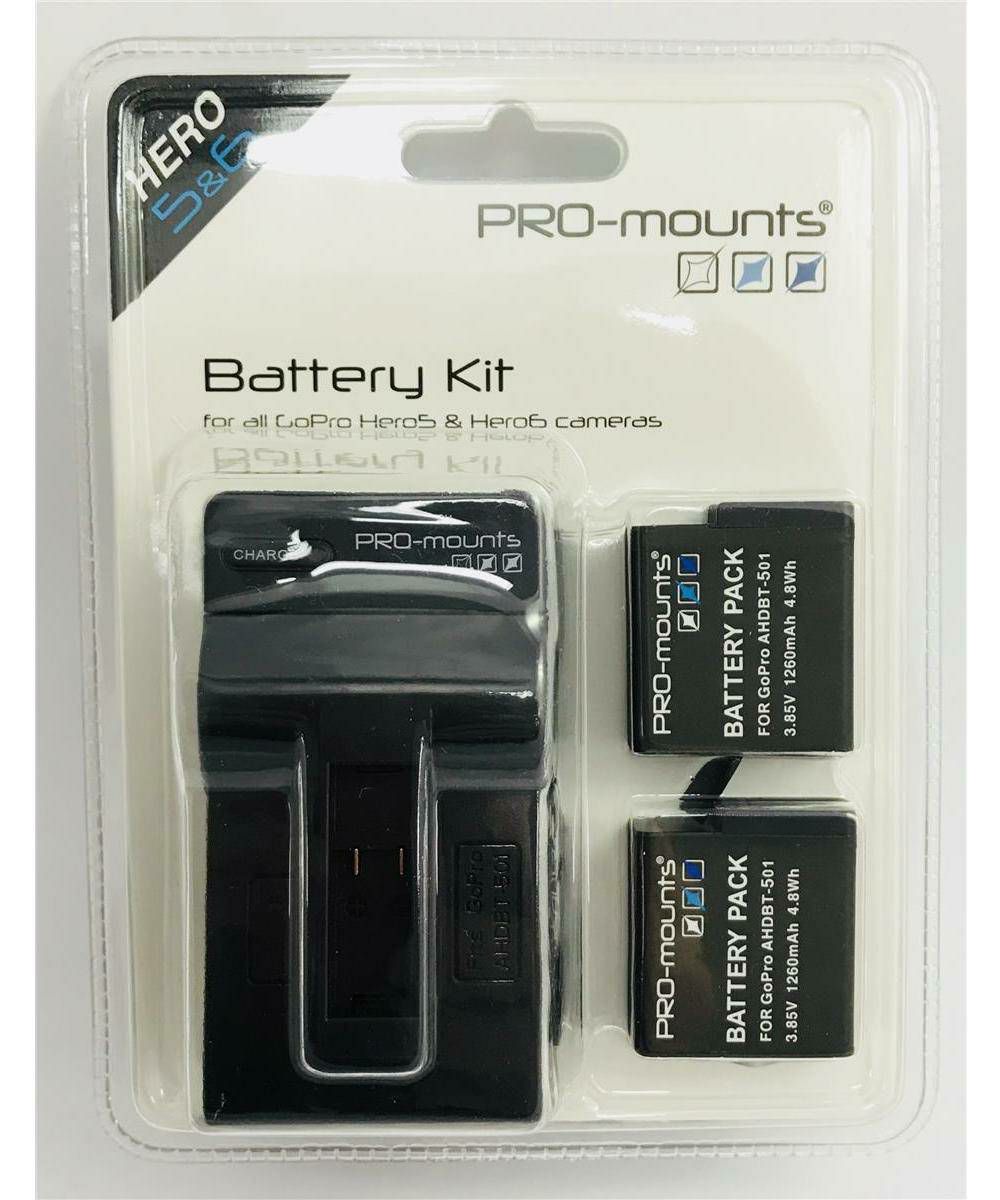 PRO-mounts Battery Kit + Charger 1260mAh baterije i punjač za GoPro HERO 5 i 6