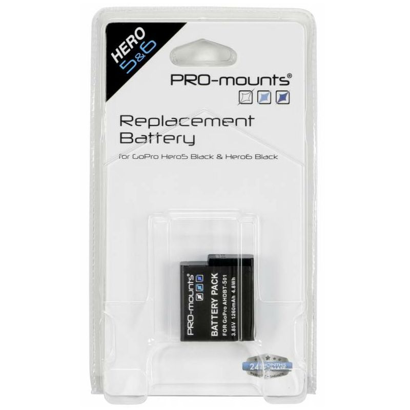 PRO-mounts Li-Ion Akku 1260mAh baterija za GoPro HERO 5 i 6