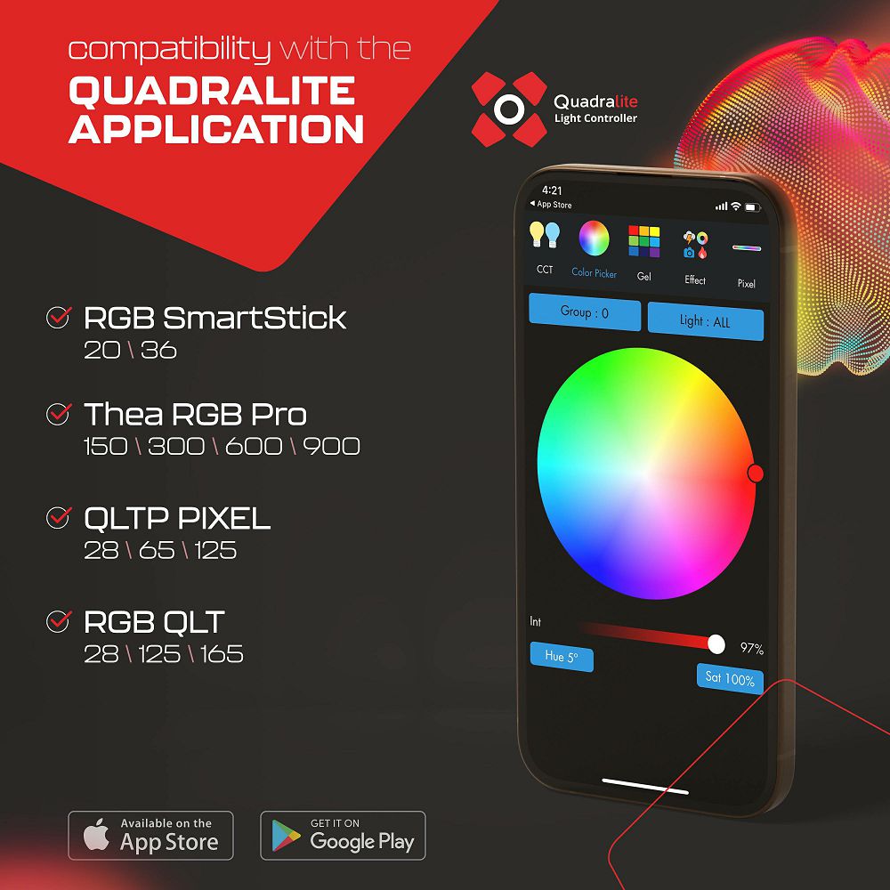 Quadralite QLT 125 LED tube RGB
