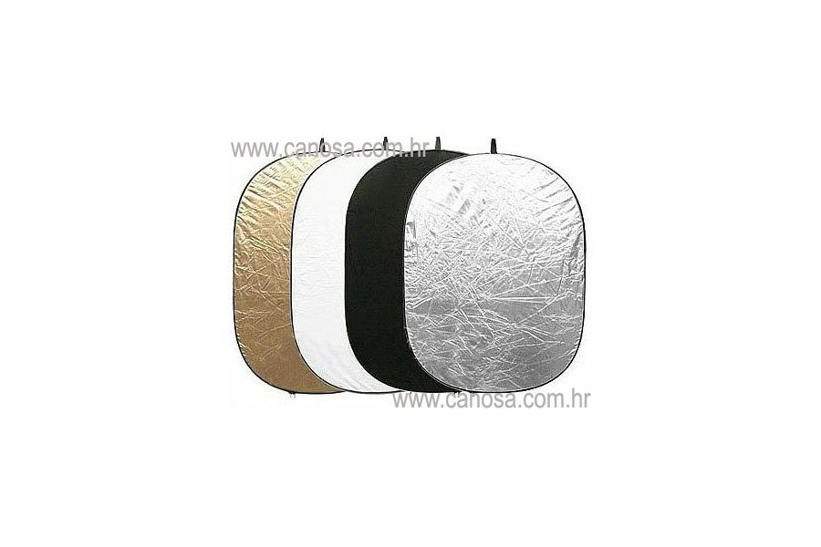 Quantuum dosvjetljivač 5u1 120x180cm bijeli srebreni zlatni crni transparentni 5-in-1 Collapsible Reflector Disc