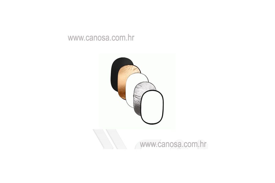 Quantuum dosvjetljivač 5u1 120x180cm bijeli srebreni zlatni crni transparentni 5-in-1 Collapsible Reflector Disc