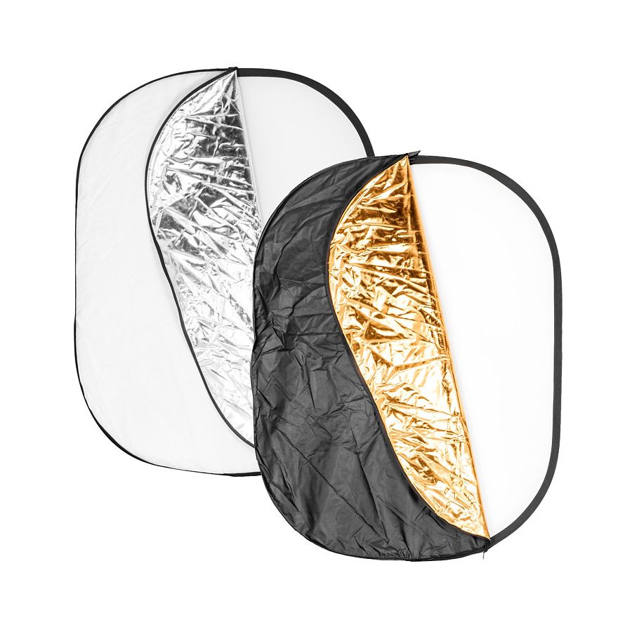 Quadralite dosvjetljivač 5u1 125x95cm bijeli srebreni zlatni crni transparentni 5-in-1 Collapsible Reflector Disc