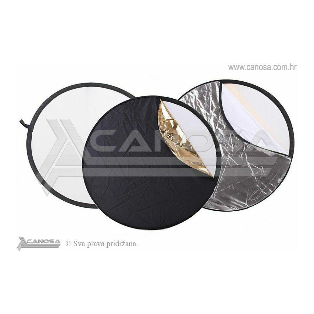 Quenox dosvjetljivač 5u1 80cm bijeli srebreni zlatni crni transparentni 5-in-1 Collapsible Reflector Disc