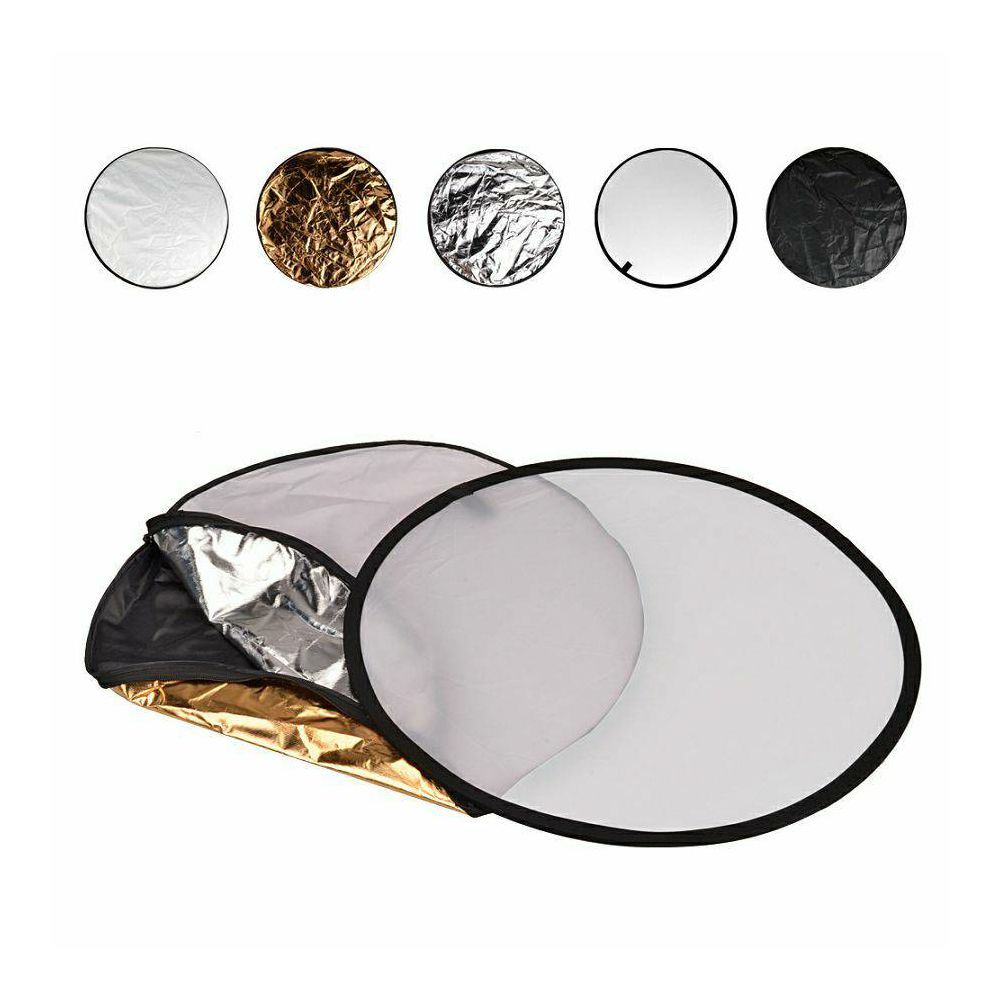 Quenox dosvjetljivač 5u1 80cm bijeli srebreni zlatni crni transparentni 5-in-1 Collapsible Reflector Disc