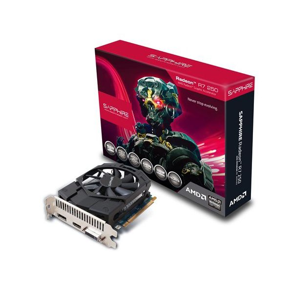 R7 250 1G GDDR5 PCI-E HDMI / DVI-I / DP EYEFINITY EDITION, 800MHz / 1125Hz, 128-bit, 2 slot active, LITE