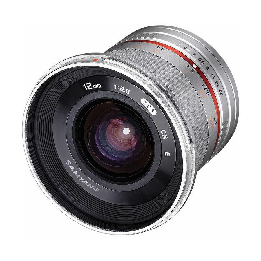 Samyang 12mm f/2 NCS CS Silver širokokutni objektiv za Olympus Panasonic MFT micro4/3"