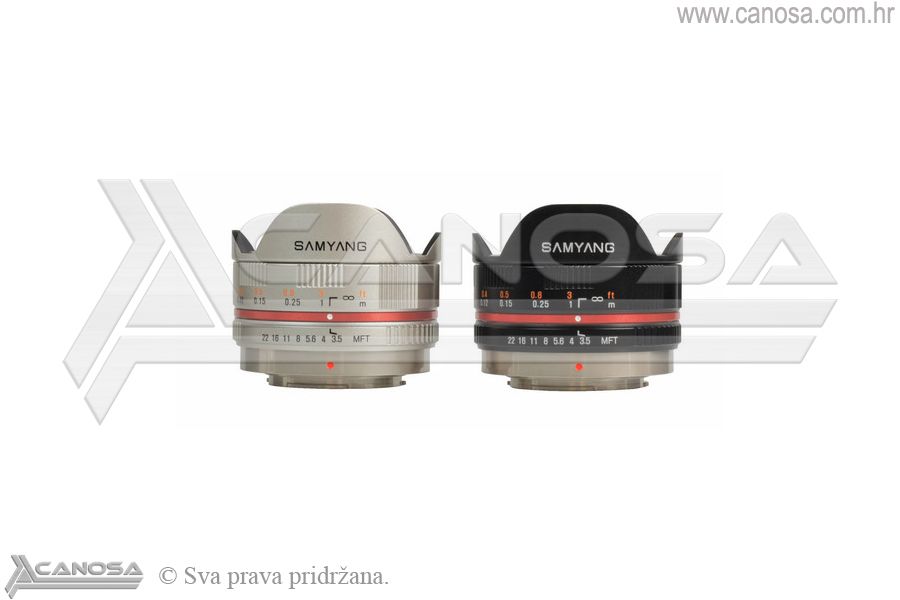 Samyang 7.5mm f3.5 UMC fisheye MFT srebreni za micro m4/3 Olympus Panasonic F/3.5