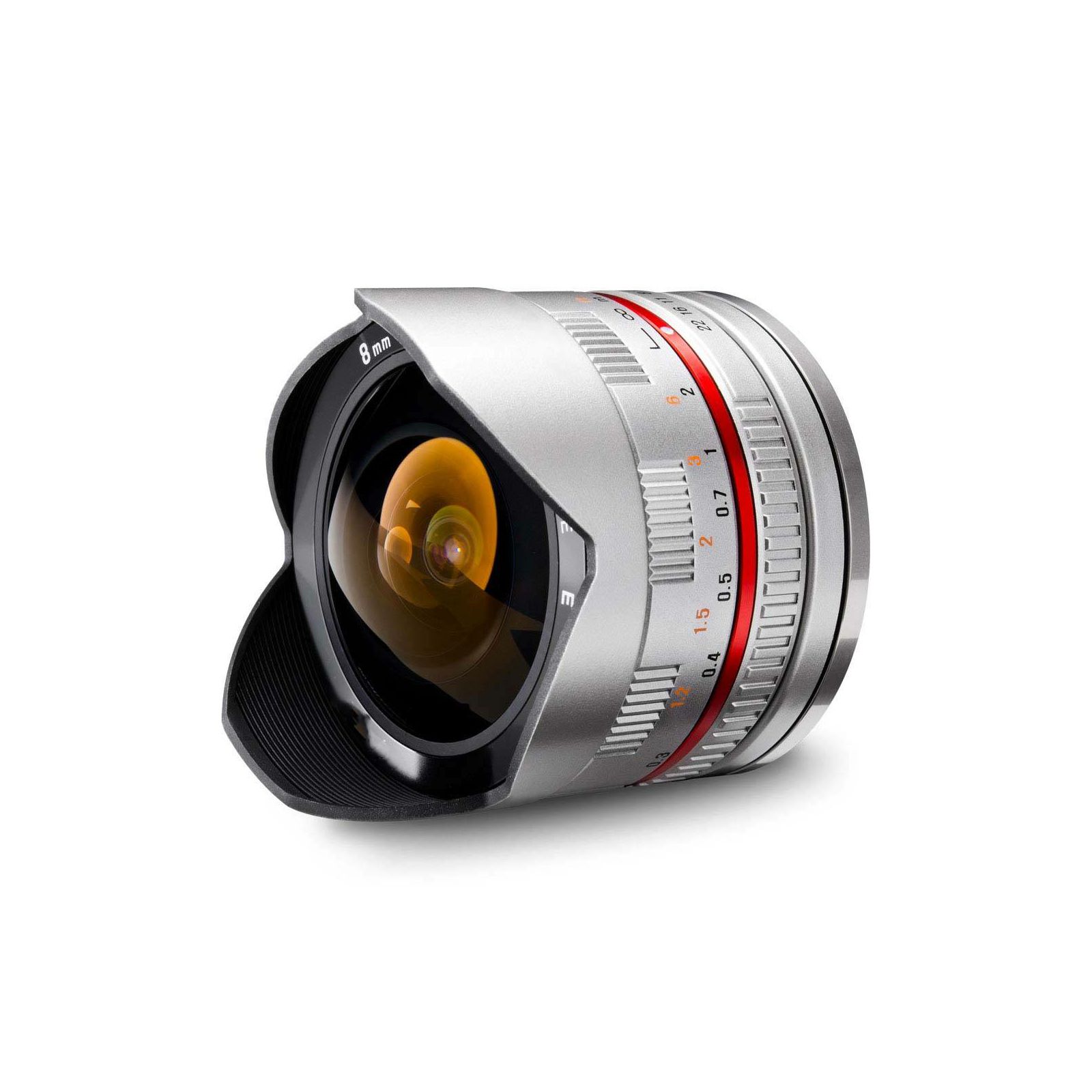 Samyang 8mm f2.8 UMC Fish-eye Samsung NX srebreni F/2.8 F/2,8