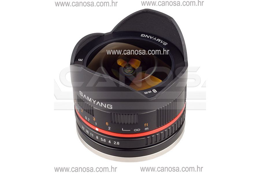 Samyang 8mm f/2.8 UMC Fisheye CS Silver objektiv za Sony E-Mount Fish-eye prime lens F2.8 F/2,8 srebreni