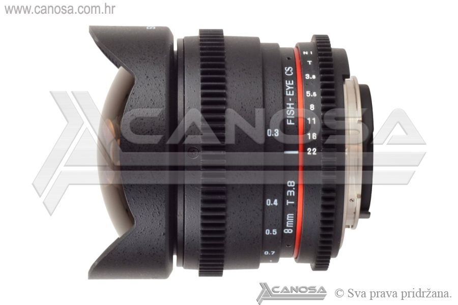 Samyang 8mm T3.8 VDSLR CS Diagonal Fish-eye Canon