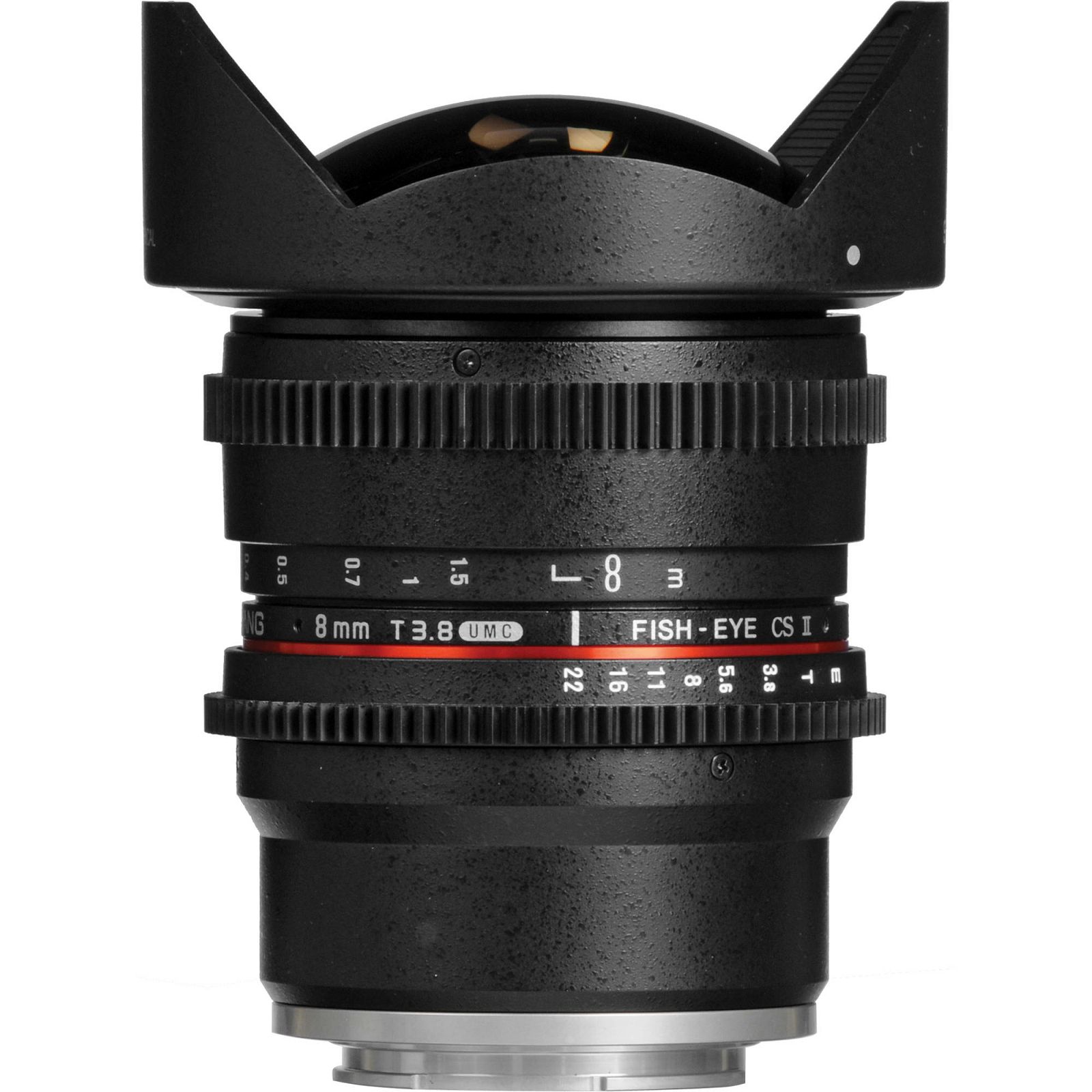 Samyang 8mm T3.8 VDSLR Fisheye CS II Black objektiv za Sony E-Mount Fish-eye prime lens (Hood Detachable)