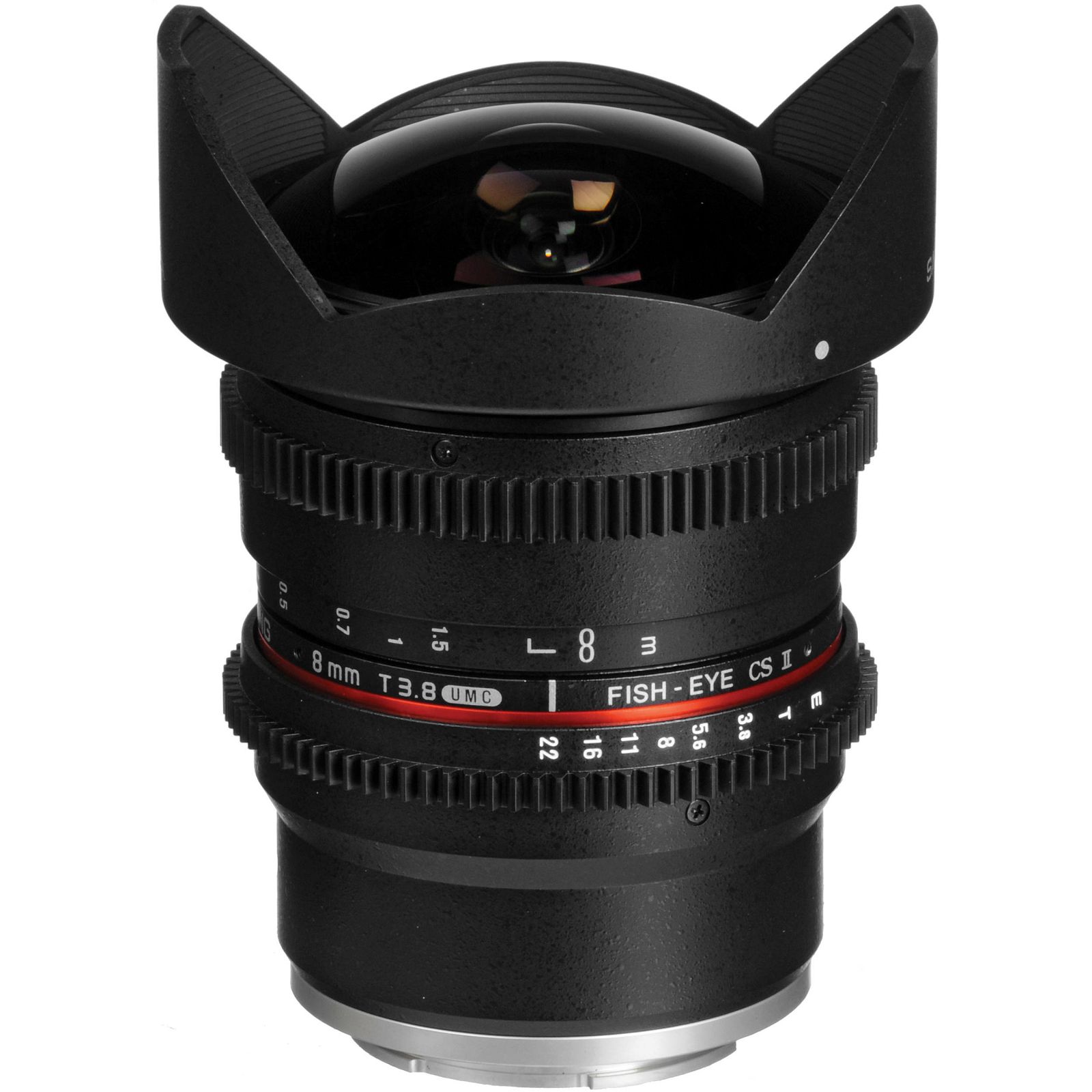 Samyang 8mm T3.8 VDSLR Fisheye CS II Black objektiv za Sony E-Mount Fish-eye prime lens (Hood Detachable)