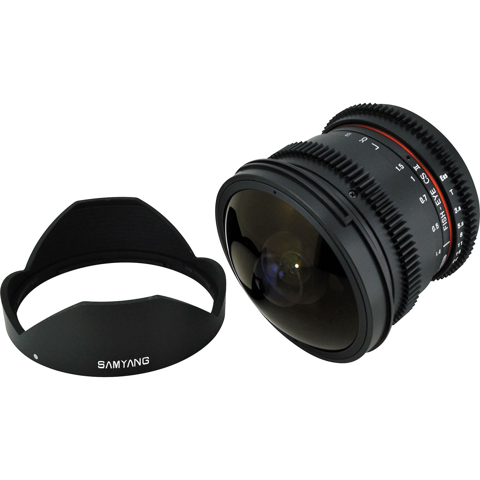 Samyang 8mm T3.8 VDSLR Fisheye CS II Black objektiv za Sony E-Mount Fish-eye prime lens (Hood Detachable)