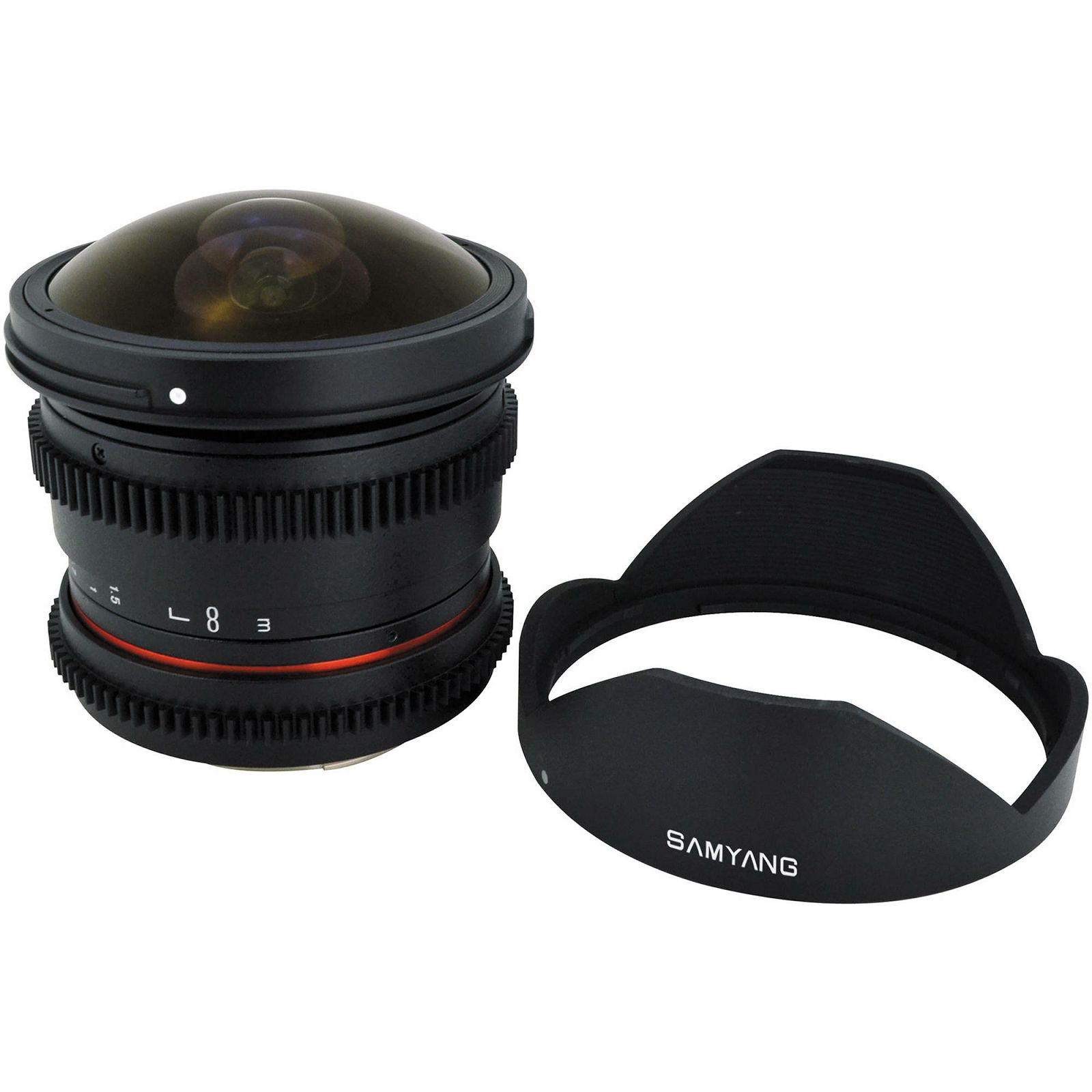 Samyang 8mm T3.8 VDSLR Fisheye CS II Black objektiv za Sony E-Mount Fish-eye prime lens (Hood Detachable)