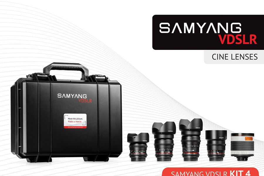 Samyang VDSLR Kit 4 = 14mm T3.1 + 24mm T1.5 + 35mm T1.5 + 85mm T1.5 + 500mm F6.3mm + kofer za objektive za Canon