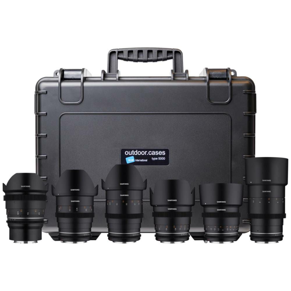 Samyang VDSLR Kit 6 = 14mm t3.1 + 24mm T1.5 + 35mm T1.5 + 50mm T1.5 + 85mm T1.5+ 135mm T2.2  MK2 MFT + Hardcase