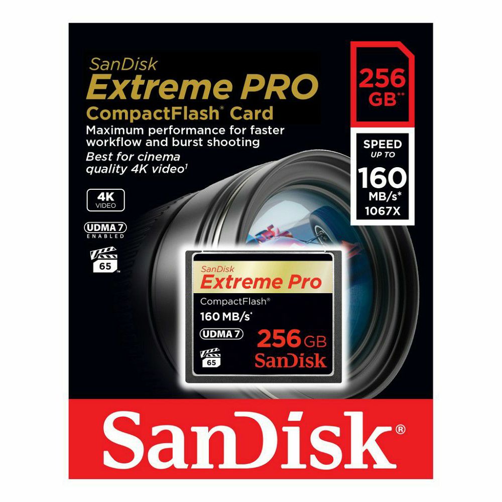 SanDisk CF 256GB 160MB/s Extreme Pro VPG 65 UDMA 7 memorijska kartica (SDCFXPS-256G-X46)