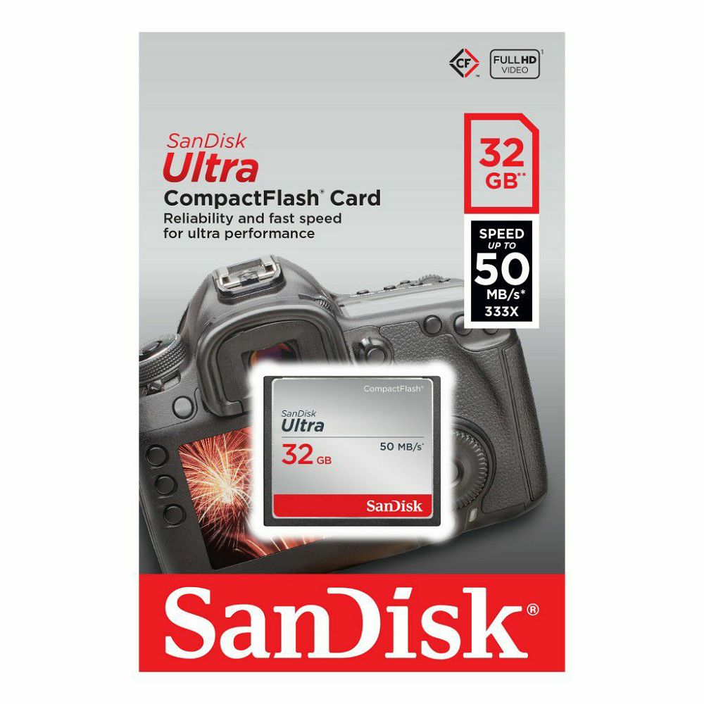 SanDisk CF 32GB 50MB/s Ultra CompactFlash Card memorijska kartica (SDCFHS-032G-G46)