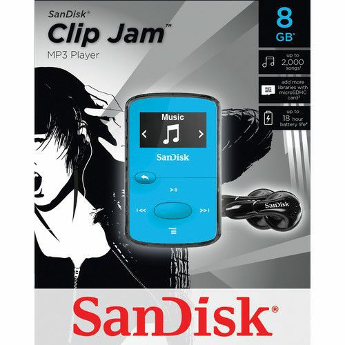 SanDisk Clip JAMBright Blue 8GB MP3 player (SDMX26-008G-G46B)