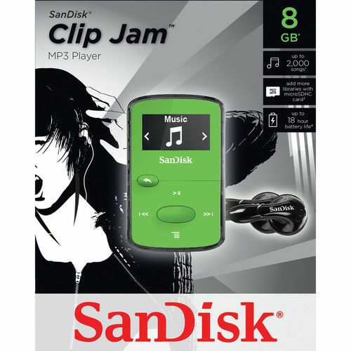 SanDisk Clip JAMBright Green 8GB MP3 player (SDMX26-008G-G46G)