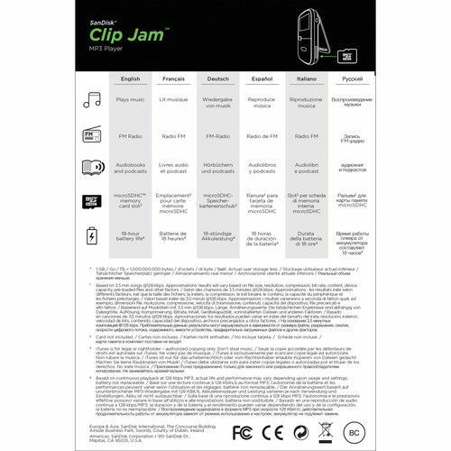 SanDisk Clip JAMBright Green 8GB MP3 player (SDMX26-008G-G46G)