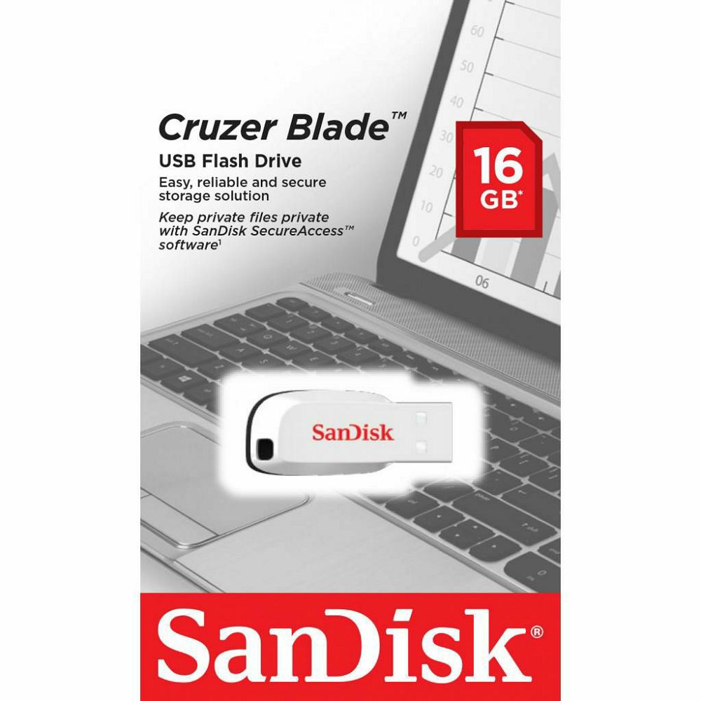 SanDisk Cruzer Blade 16GB White USB memorija (SDCZ50C-016G-B35W)