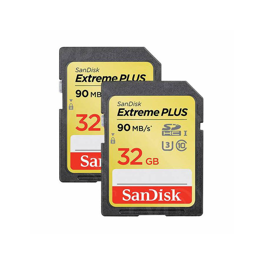 SanDisk Extreme Plus SDHC 32GB, 90MB/s Class 10 UHS-I U3 2-pack SDSDXSF-032G-GNCI2 Memorijska kartica