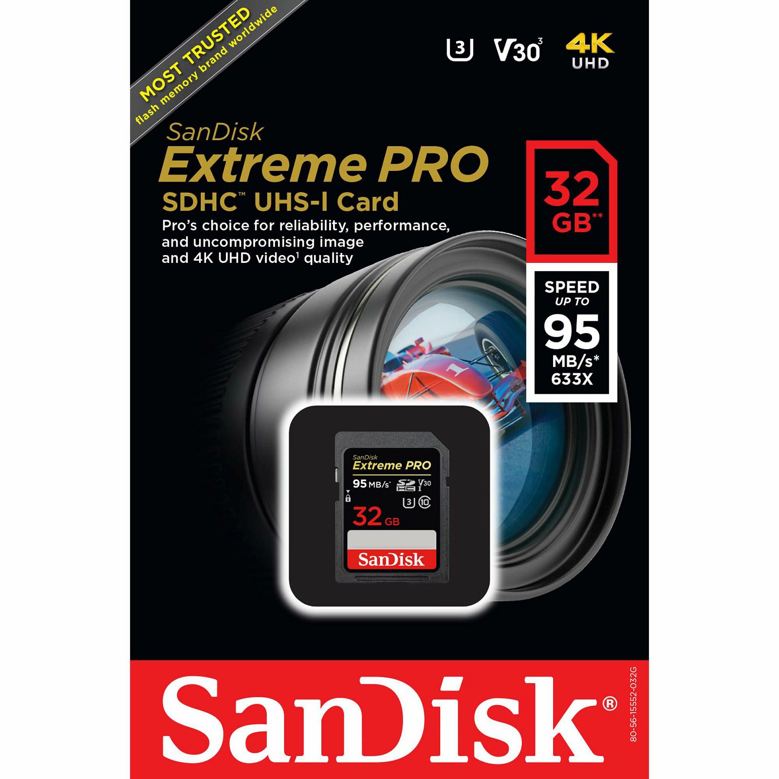 Sandisk Extreme Pro SDHC 32GB - 95MB/s V30 UHS-I U3 SDSDXXG-032G-GN4IN memorijska SD kartica