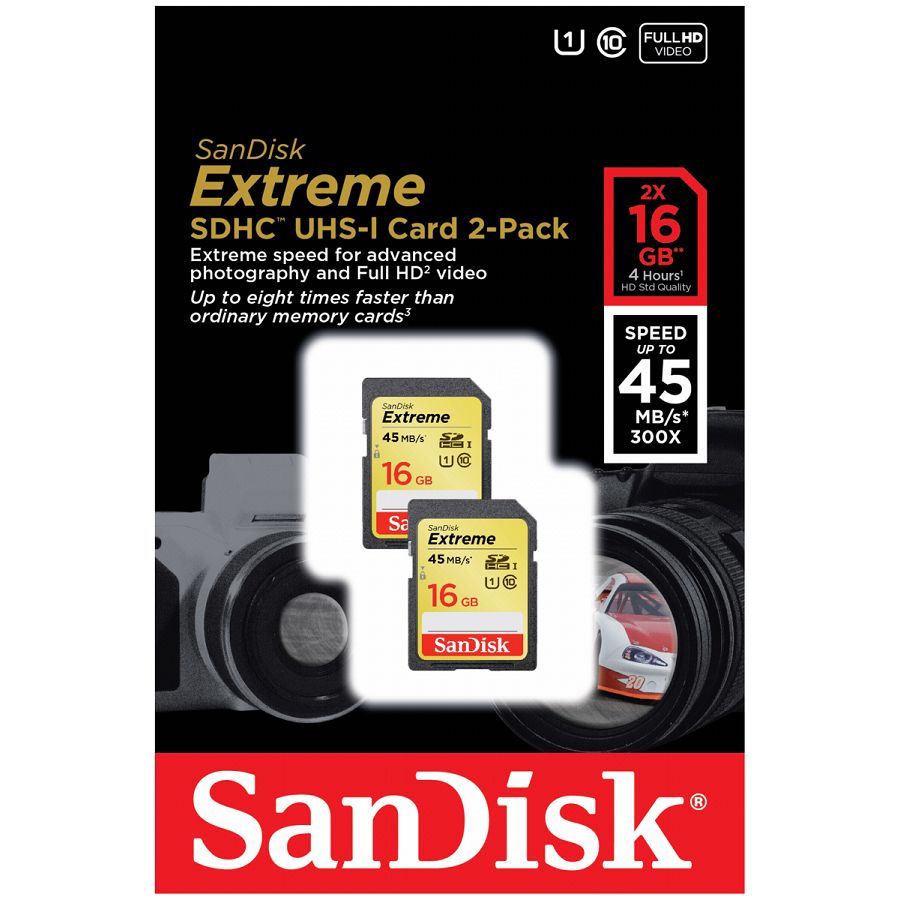 SanDisk Extreme SDHC Card 16GB 2-Pack SDSDX2-016G-X46 memorijska kartica