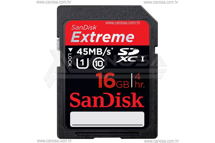 SanDisk Extreme SDHC Card 16GB 45MB/s SDSDX-016G-X46 memorijska kartica