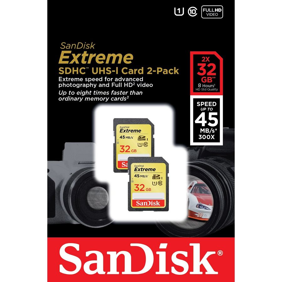 SanDisk Extreme SDHC Card 32GB 2-Pack SDSDX2-032G-X46 memorijska kartica