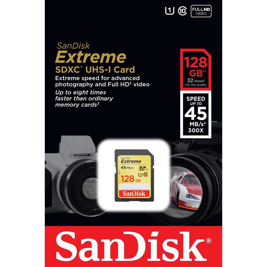 SanDisk Extreme SDXC Card 128GB 45MB/s SDSDX-128G-X46 memorijska kartica
