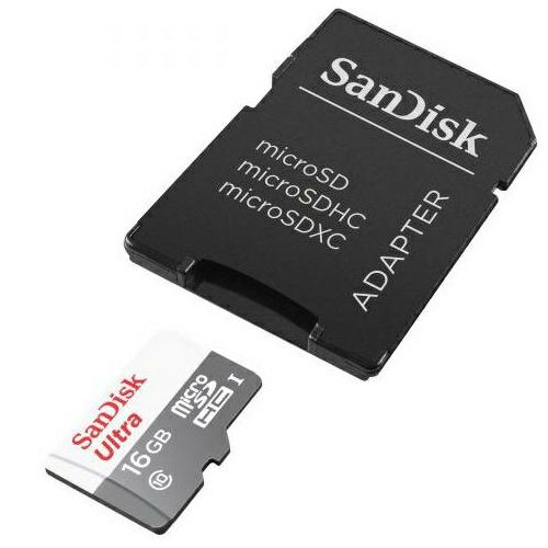 SanDisk microSDHC 16GB 80MB/s Class 10 + SD Adapter Ultra Android memorijska kartica (SDSQUNS-016G-GN3MA)