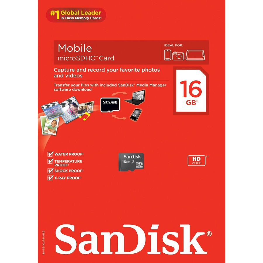 SanDisk microSDHC 16GB Class 4 Speed 4MB/s Card Only SDSDQM-016G-B35 memorijska kartica