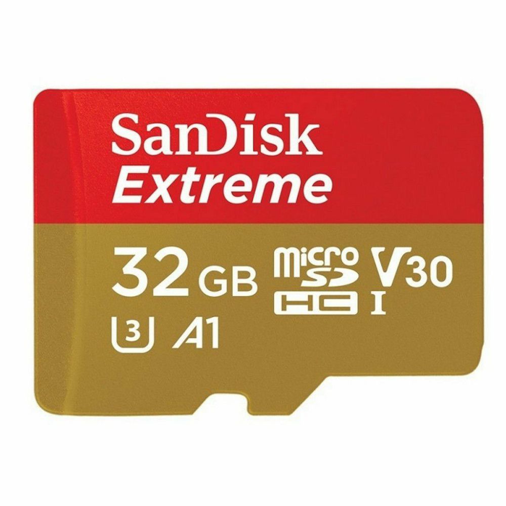 SanDisk microSDHC 32GB 100MB/s + SD Adapter for Action Sports Cameras - works with GoPro Messaging Twin Pack Extreme A1 C10 V30 UHS-I U3 memorijska kartica (SDSQXAF-032G-GN6AT)