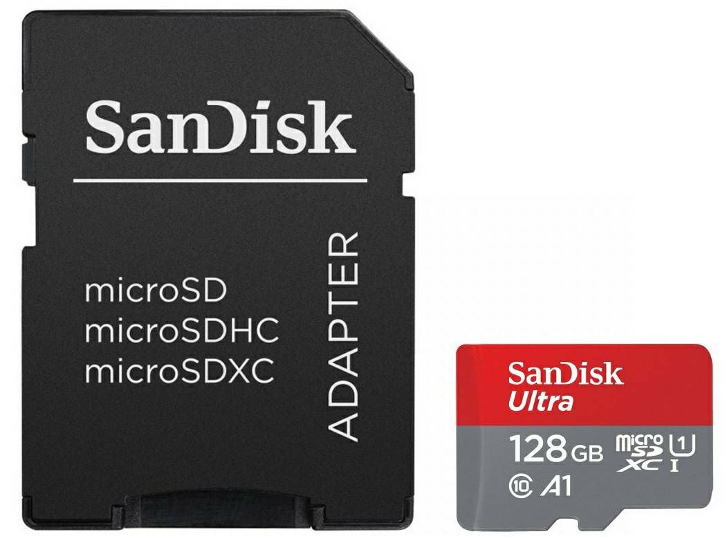 SanDisk microSDXC 128GB 100MB/s A1 Class 10 UHS-I + SD Adapter + Memory Zone App Ultra Android memorijska kartica (SDSQUAR-128G-GN6MA)